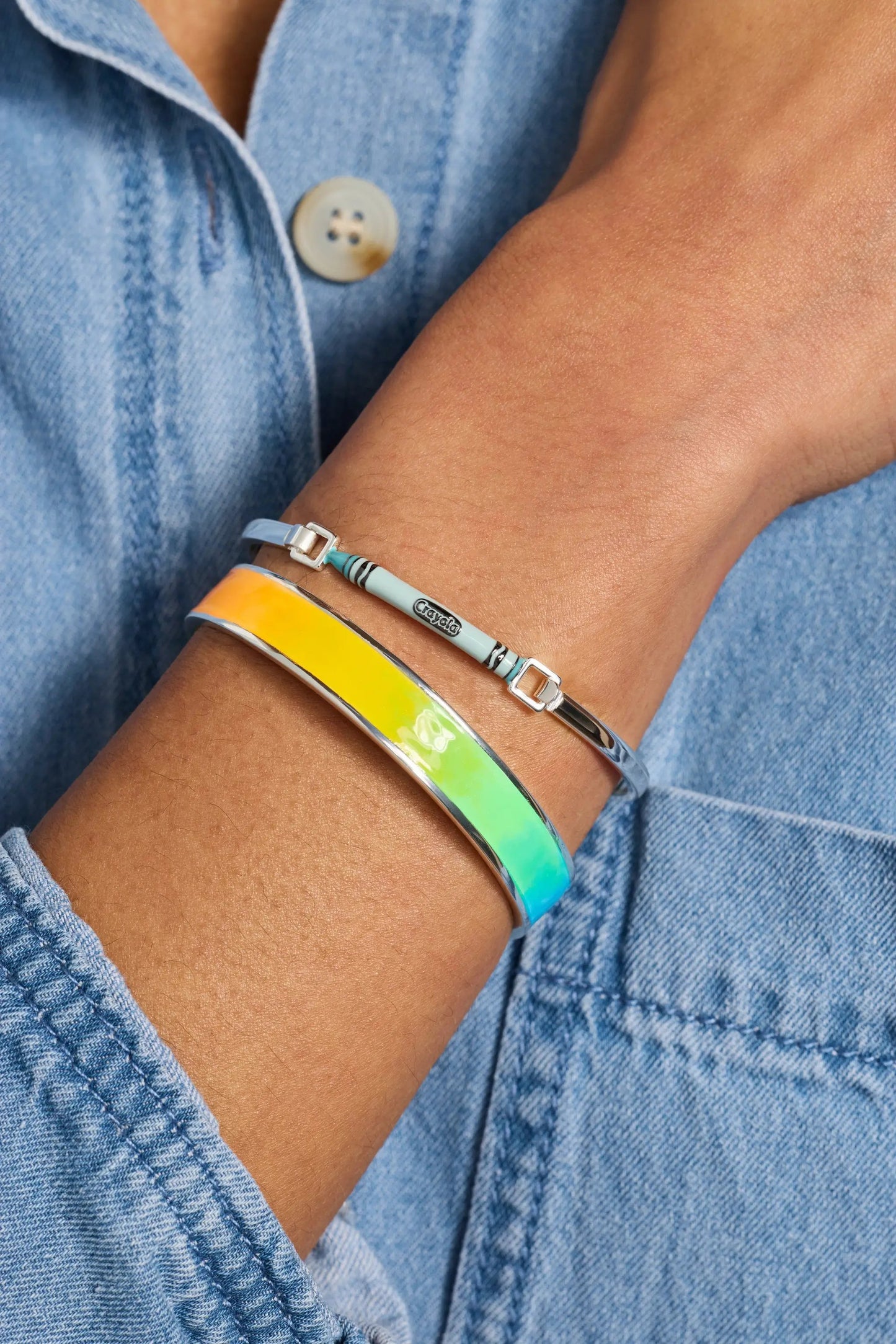 Robins Egg Blue Crayon Tension Bangle Educators