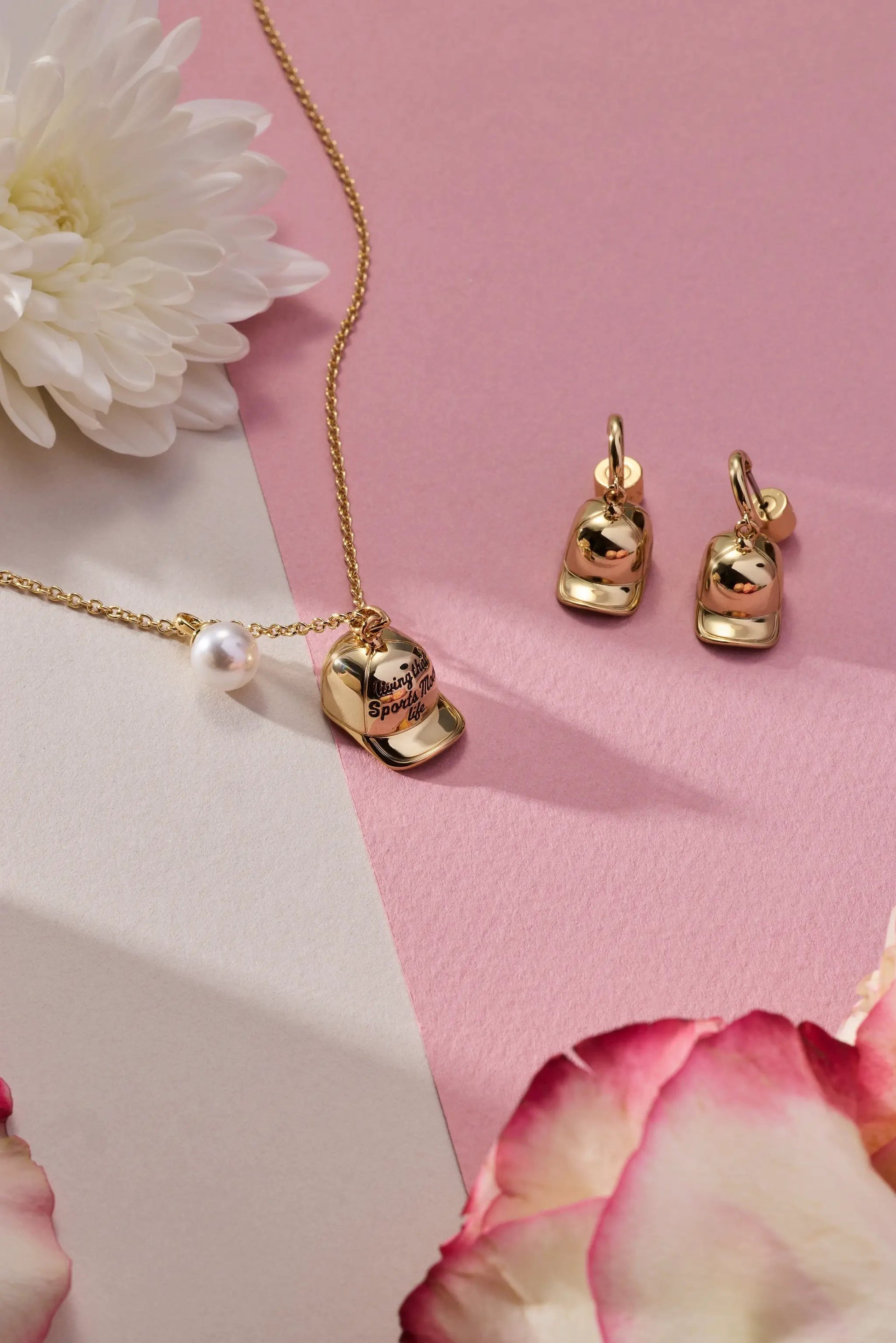 Gold tone Living That Sports Mom Life Baseball Necklace by ALEX AND ANI with 2pc set on Tampa Home & Garden Store