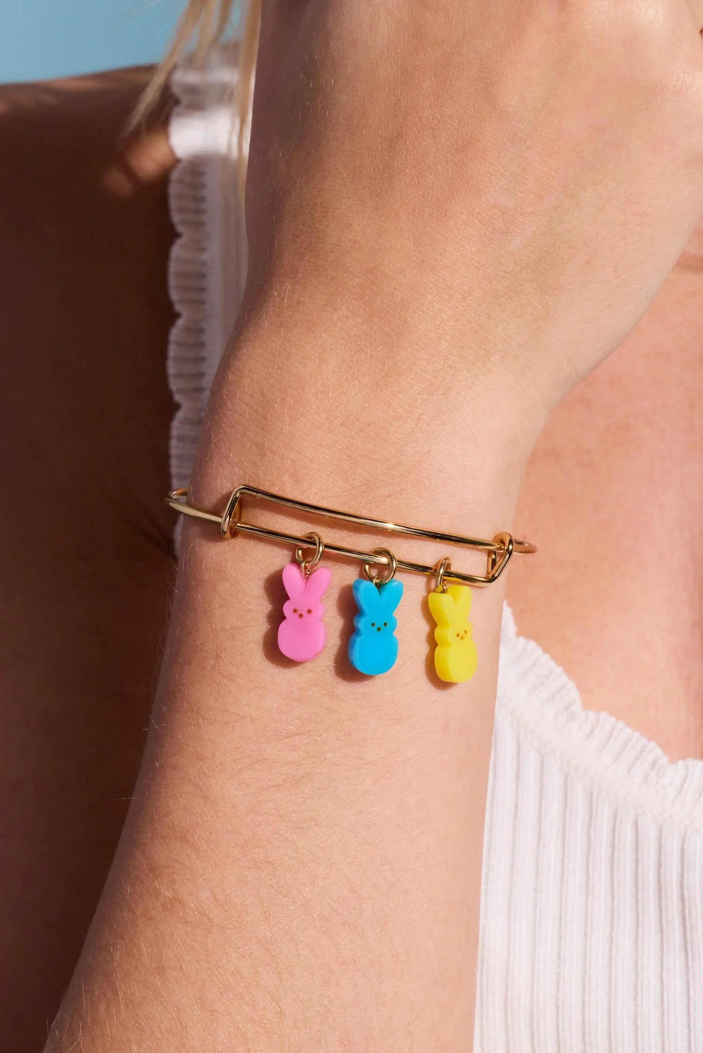 Peeps Bunny Multi Charm Bangle With Enamel Charms