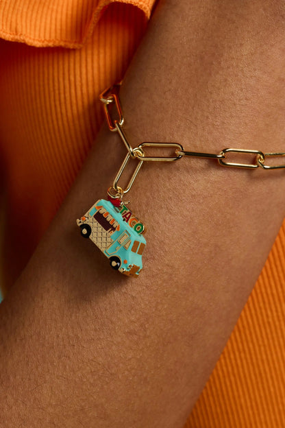 Taco Truck Toggle Bracelet by ALEX AND ANI with turquoise taco truck charm on chain on Tampa Home & Garden Store