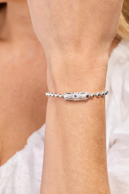 Evil Eye Barrel Closure Bracelet Sapphire Crystal