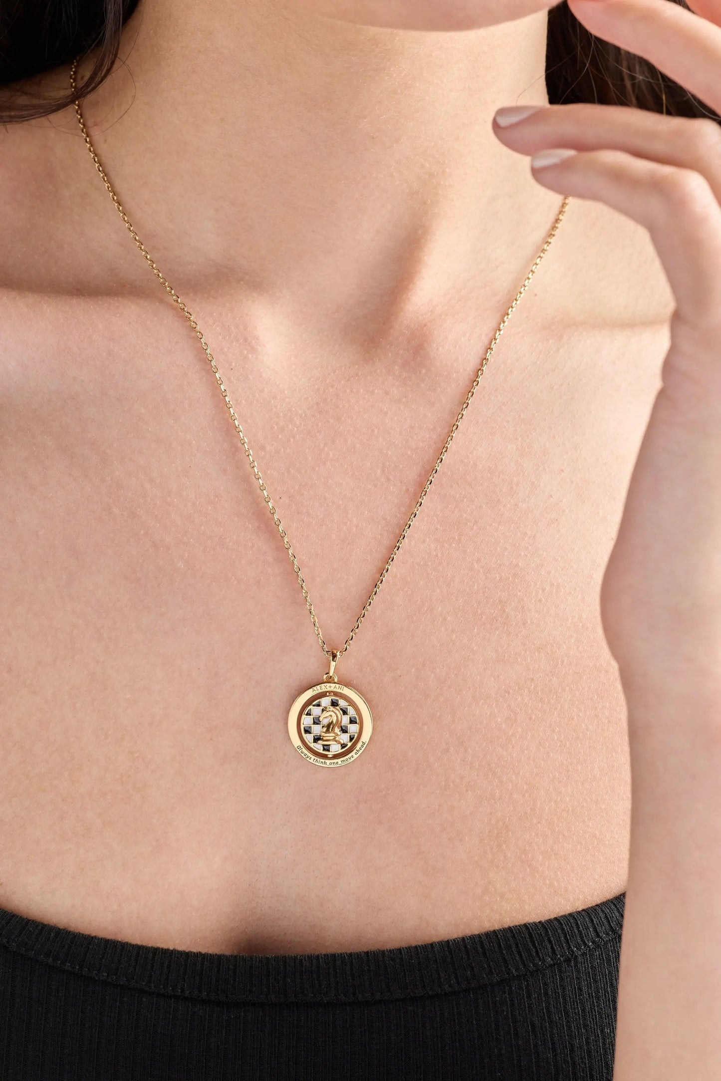 Chess Spinner Pendant With Knight and Queen