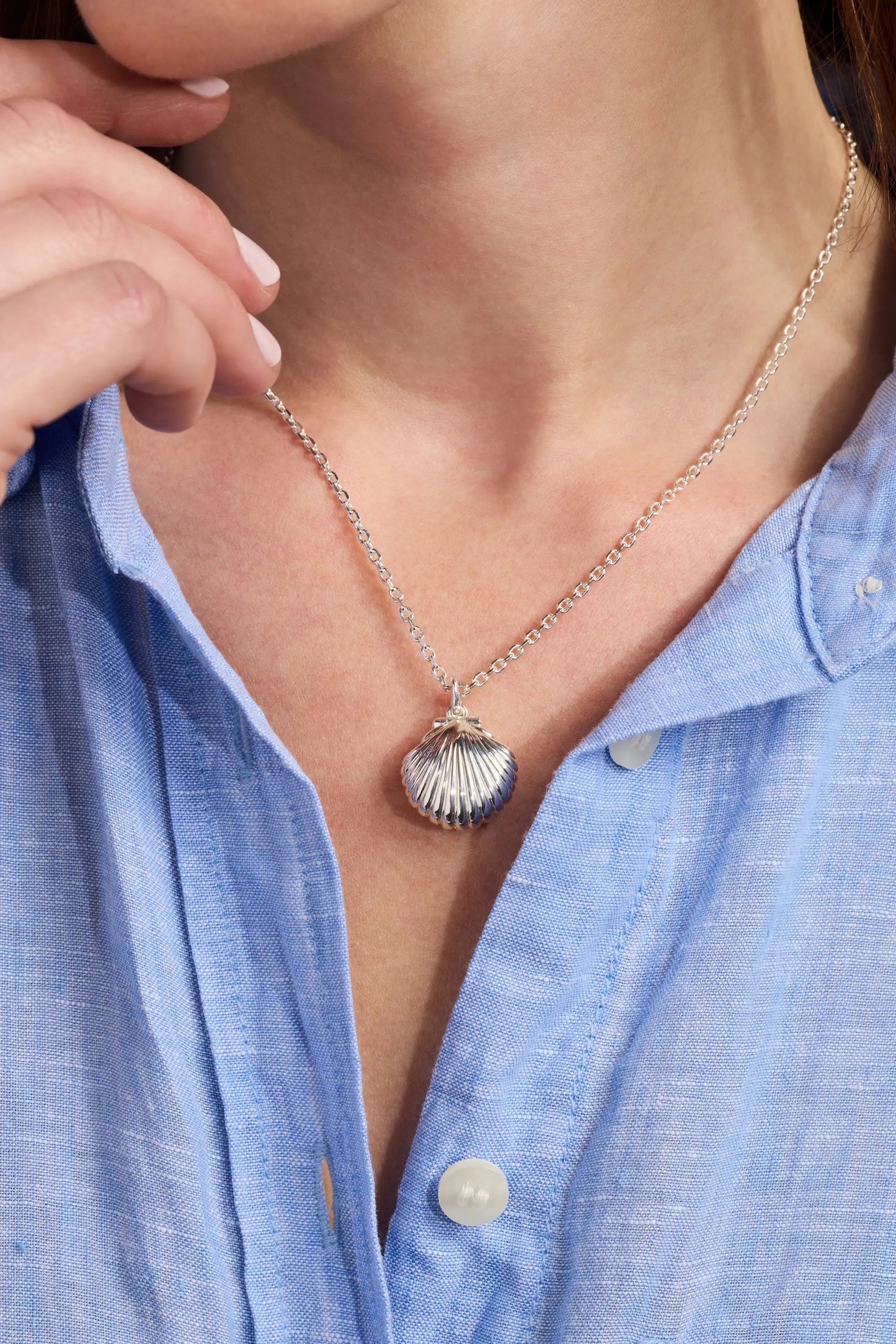 Salt and Sea Seashell Locket Pendant With Pearl