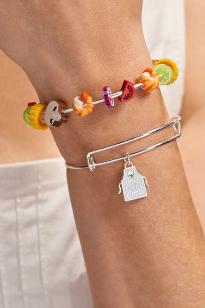 Summer Skewer Cuff with Beaded Silver Charms