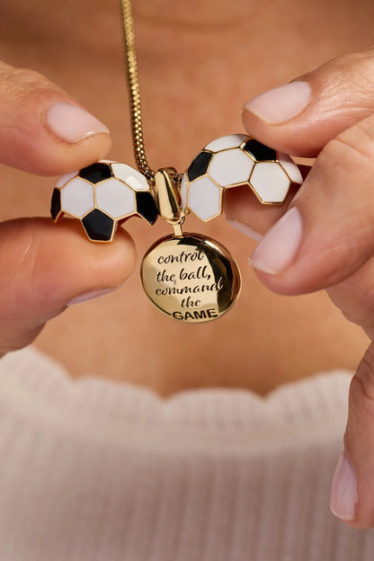 Soccer Ball Locket Necklace With Command the Game