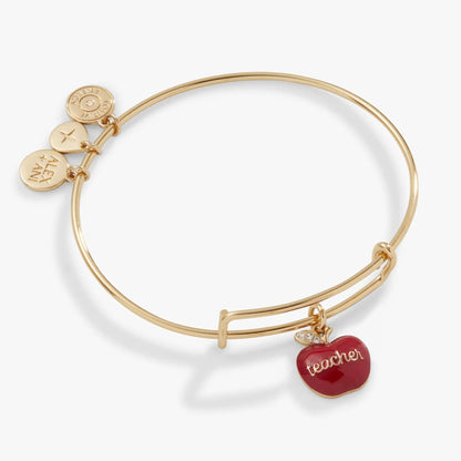 Teacher Apple Charm Bangle Gift for Educators
