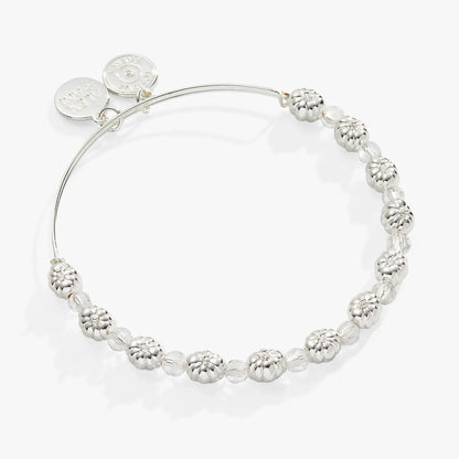 Pumpkin + Crystal Beaded Bangle with silver-tone beads and faceted crystals, ALEX AND ANI on Tampa Home & Garden Store