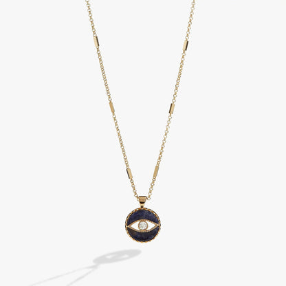 Sodalite Evil Eye Necklace by Alex and Ani with gold-tone chain and blue sodalite pendant on Tampa Home & Garden Store