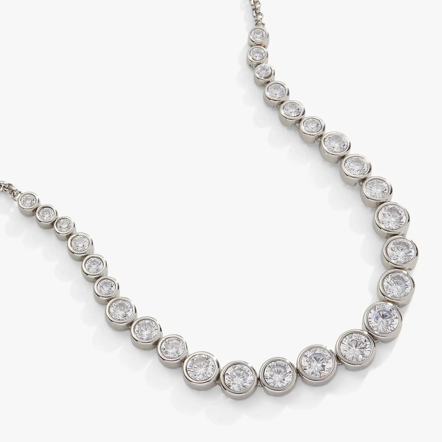 Crystal Tennis Necklace by ALEX AND ANI with silver-tone bezel-set clear crystals on Tampa Home & Garden Store