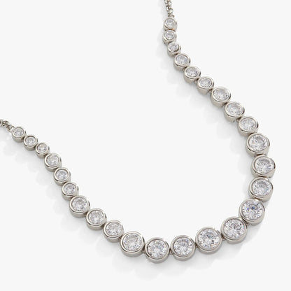 Crystal Tennis Necklace by ALEX AND ANI with silver-tone bezel-set clear crystals on Tampa Home & Garden Store