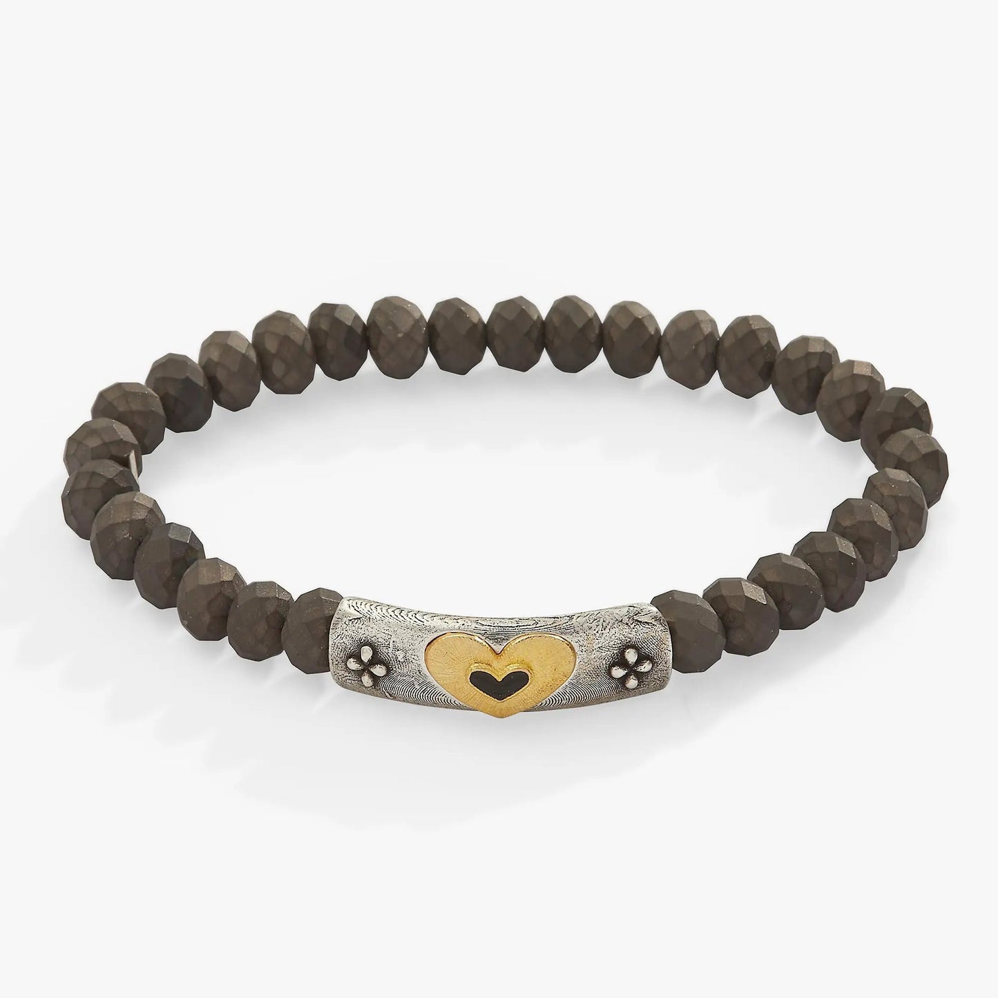 Antique Heart Stretch Bracelet with Tone Charm