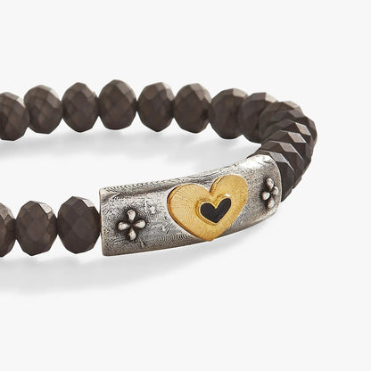 Antique Heart Stretch Bracelet with Tone Charm