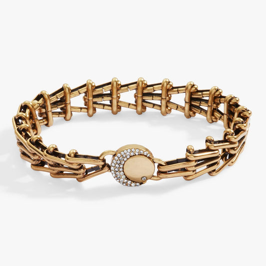 Wanderer Chain Statement Bracelet gold-tone linked chain with crystal charm by ALEX AND ANI on Tampa Home & Garden Store
