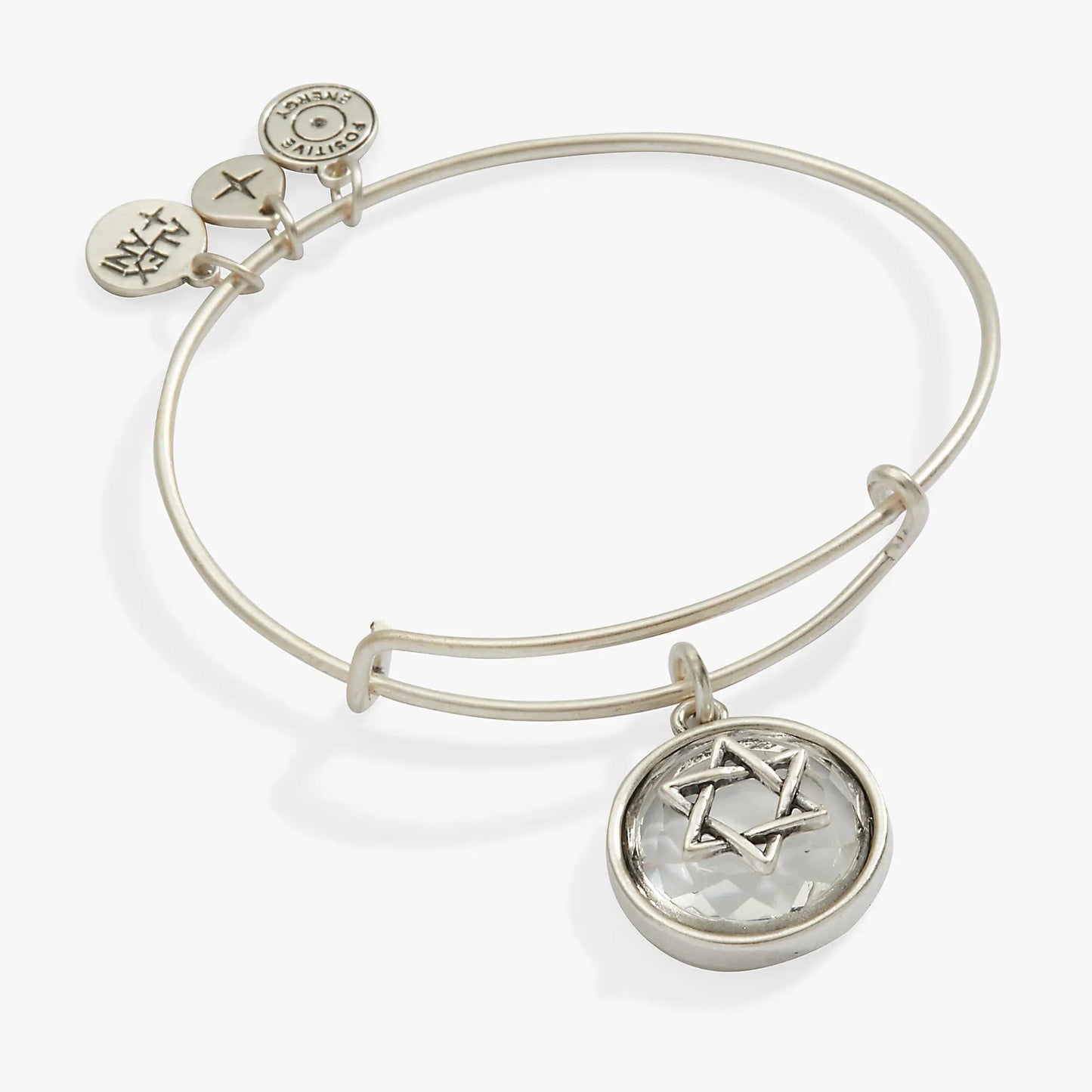 Star of David Clear Crystal Charm Bangle