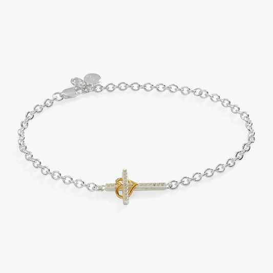 Cross and Heart Bracelet sterling silver with gold-tone cross charm by Alex and Ani on Tampa Home & Garden Store