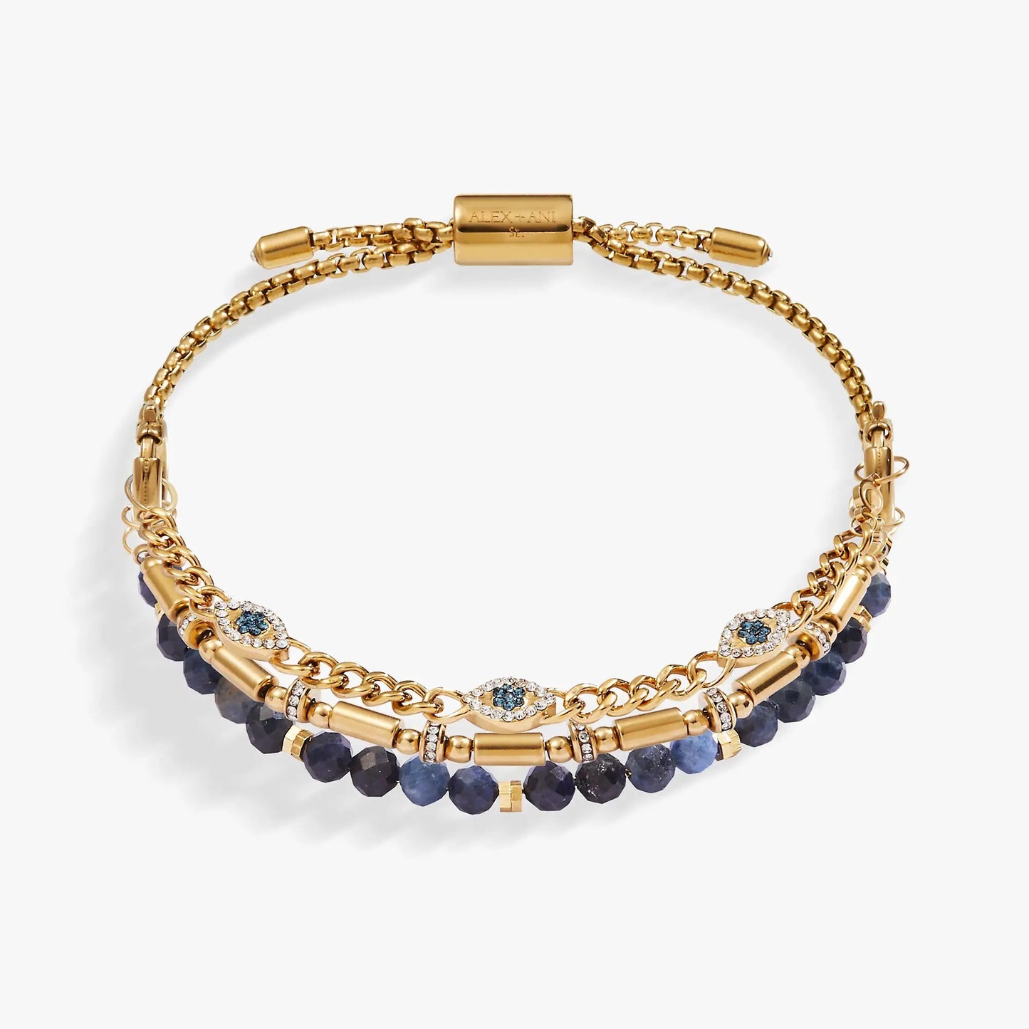 Evil Eye Stranded Bracelet Set and Crystal Beads