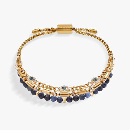 Evil Eye Stranded Bracelet Set and Crystal Beads