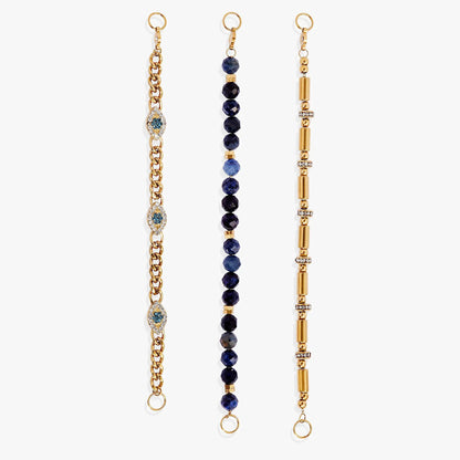 Evil Eye Stranded Bracelet Set and Crystal Beads
