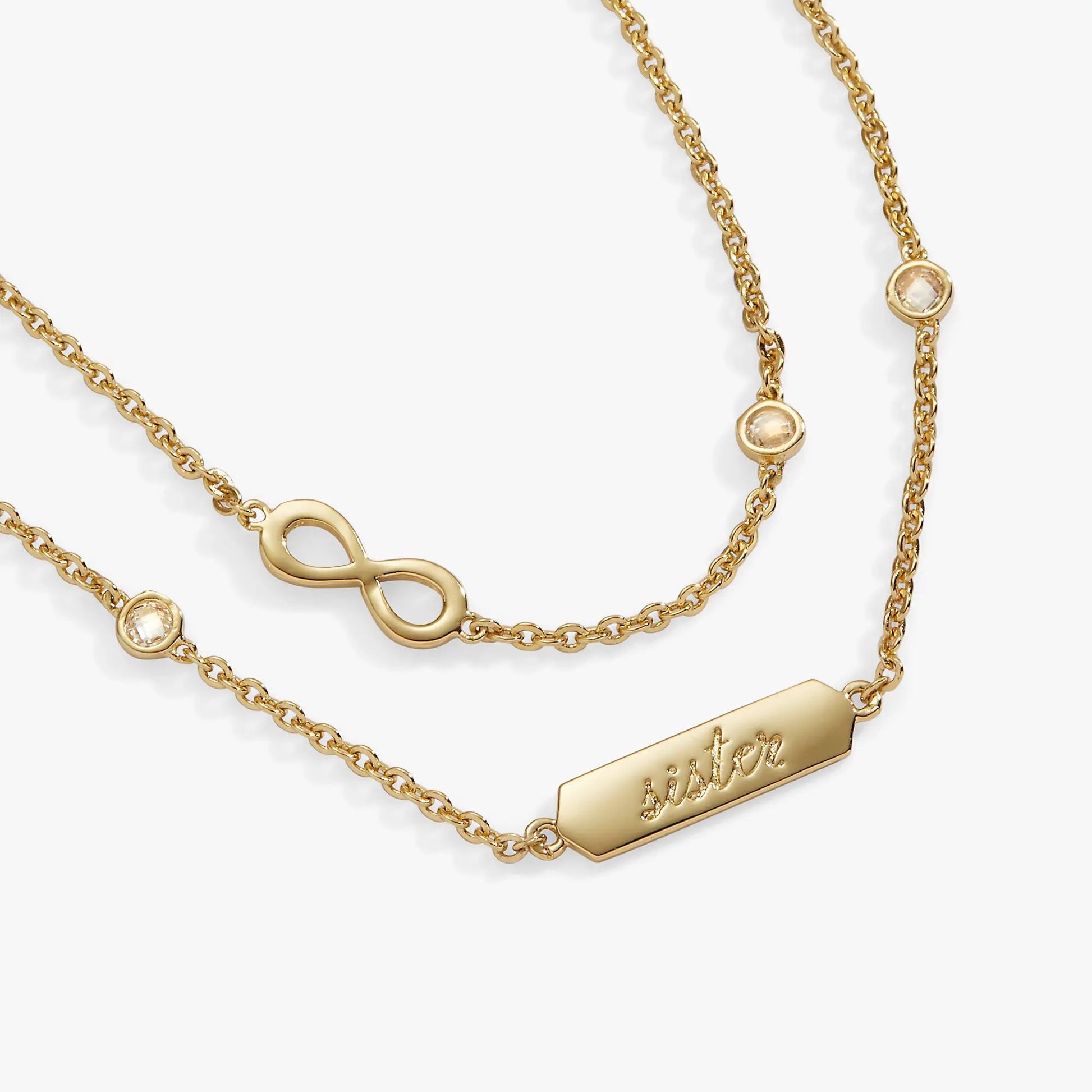 Bracelet Sister Infinity Chain Double Strand gold-tone with infinity charm by ALEX AND ANI on Tampa Home & Garden Store