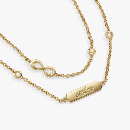 Bracelet Sister Infinity Chain Double Strand gold-tone with infinity charm by ALEX AND ANI on Tampa Home & Garden Store