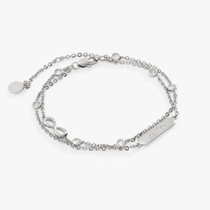Sister Infinity Chain Double Strand Bracelet silver-tone with crystals by Alex and Ani on Tampa Home & Garden Store