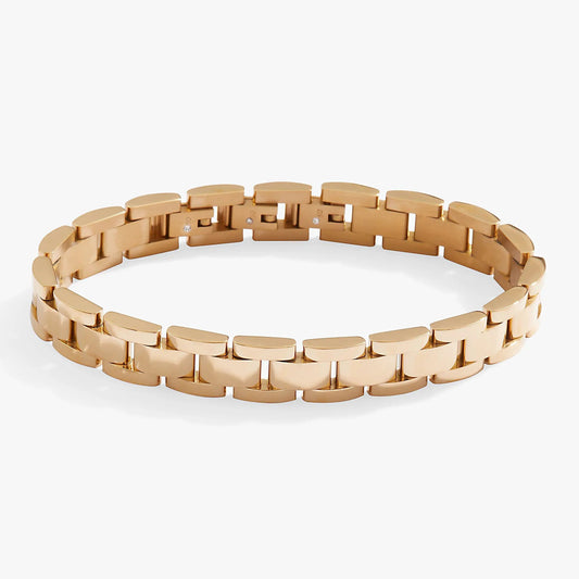 Chunky watch strap bracelet by ALEX AND ANI in rose gold-tone with rectangular links on Tampa Home & Garden Store