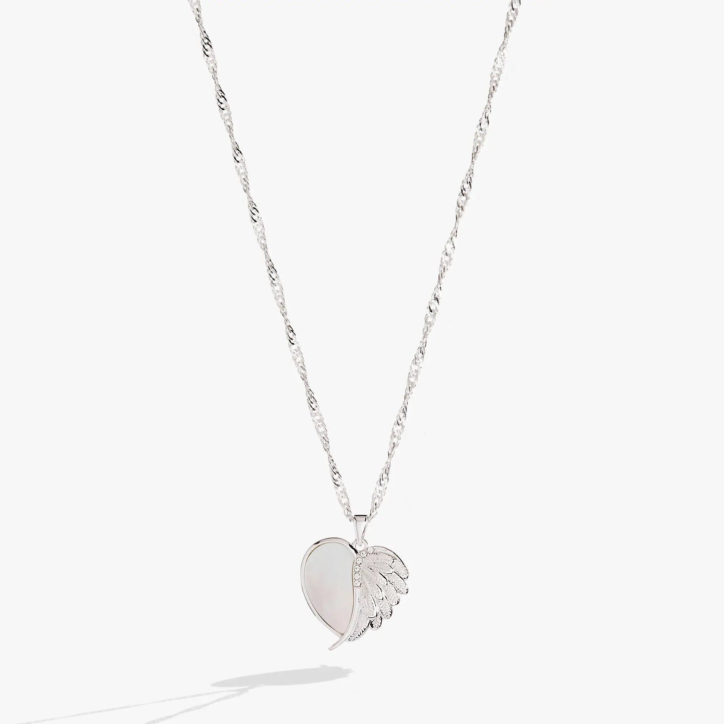 Wings of Protection charm necklace, silver-tone chain with winged heart pendant by Alex and Ani on Tampa Home & Garden Store