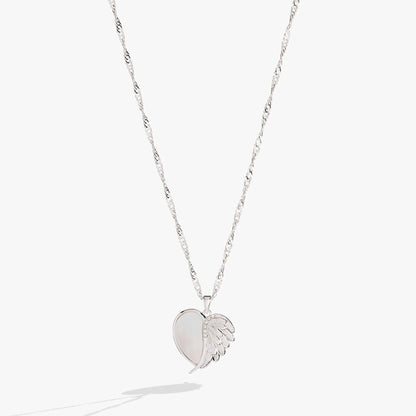 Wings of Protection charm necklace, silver-tone chain with winged heart pendant by Alex and Ani on Tampa Home & Garden Store