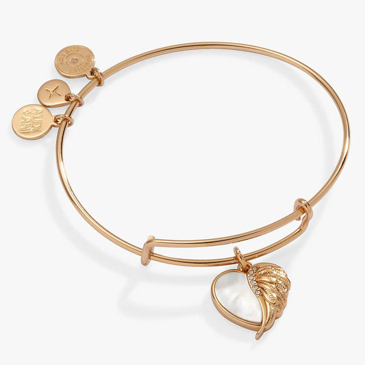 Wings of Protection Charm Bangle bracelet by Alex and Ani, rose gold with crystal-accent pendant on Tampa Home & Garden Store