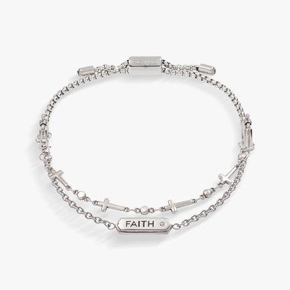 Faith Stranded Bracelet Set with Cross Charms