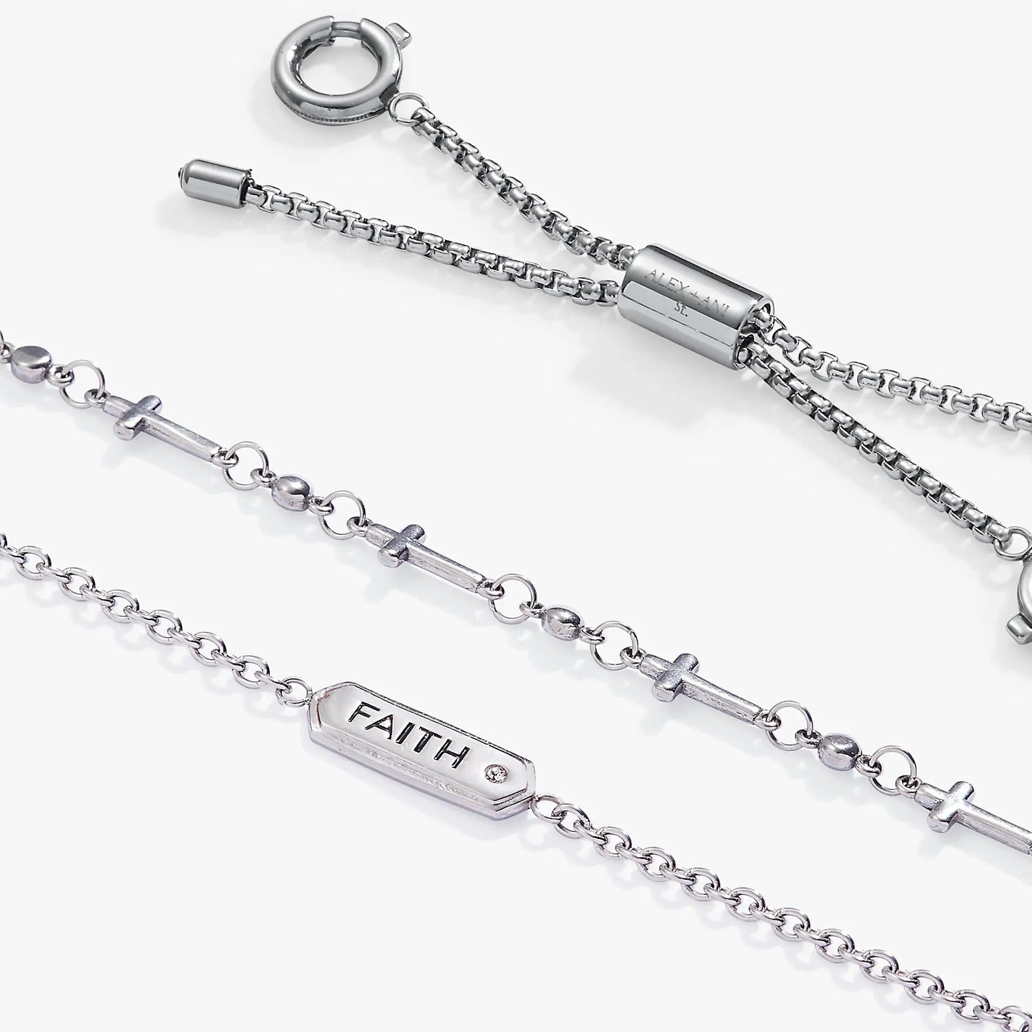 Faith Stranded Bracelet Set with Cross Charms