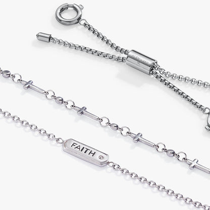 Faith Stranded Bracelet Set with Cross Charms