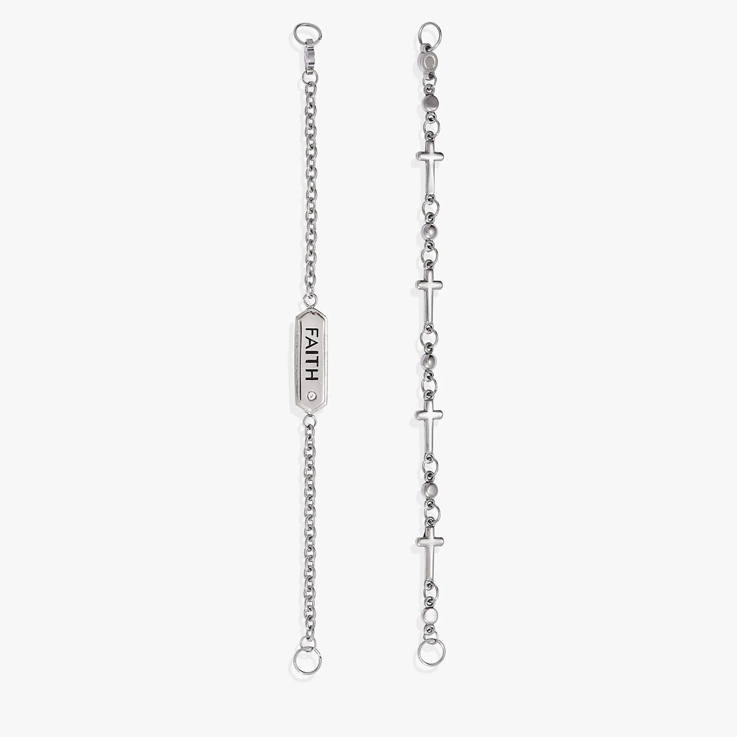 Faith Stranded Bracelet Set with Cross Charms