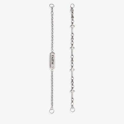 Faith Stranded Bracelet Set with Cross Charms