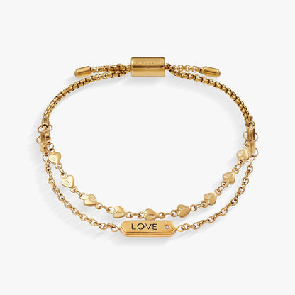 Love Stranded Bracelet Set With Heart Charms