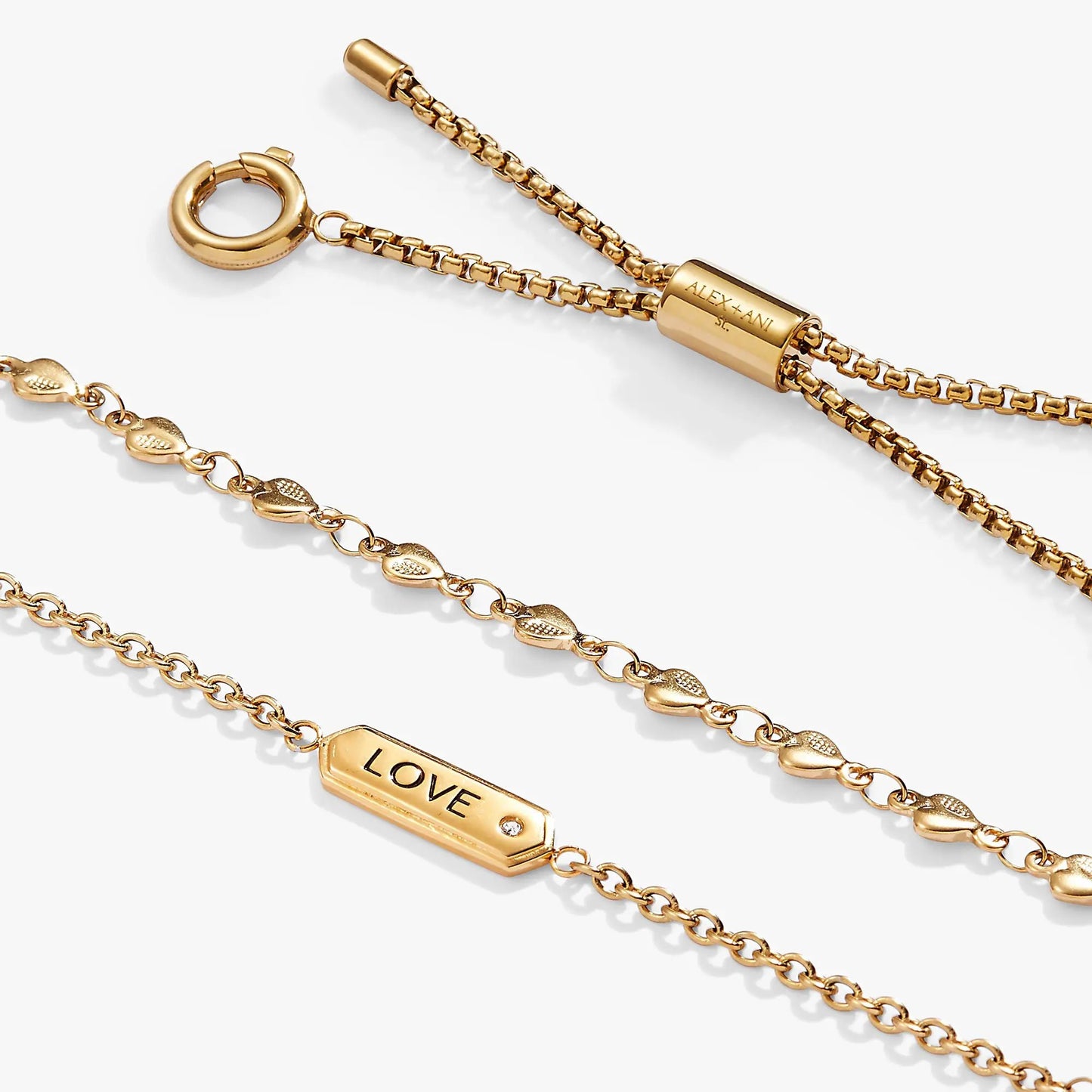 Love Stranded Bracelet Set With Heart Charms