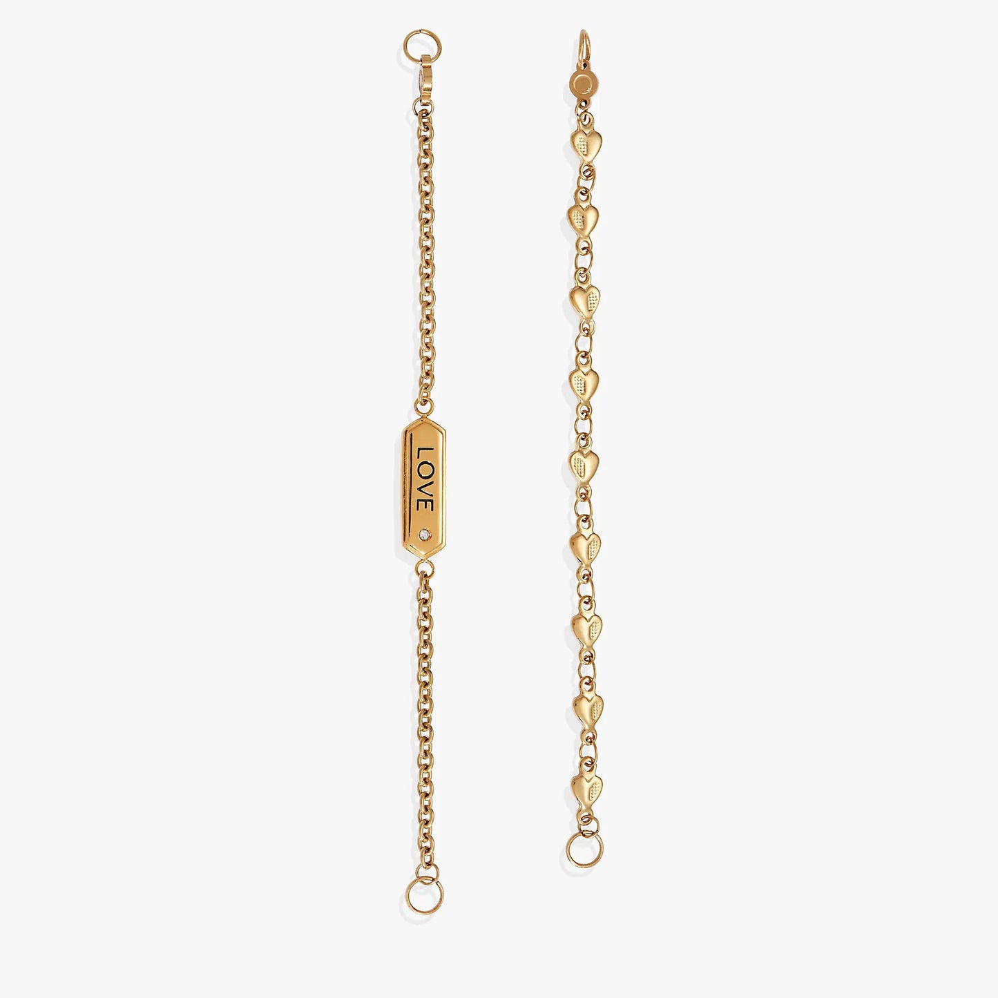 Love Stranded Bracelet Set With Heart Charms