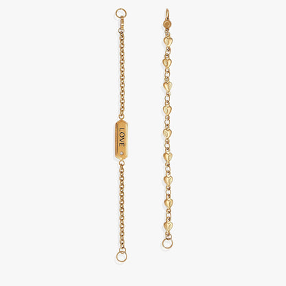 Love Stranded Bracelet Set With Heart Charms