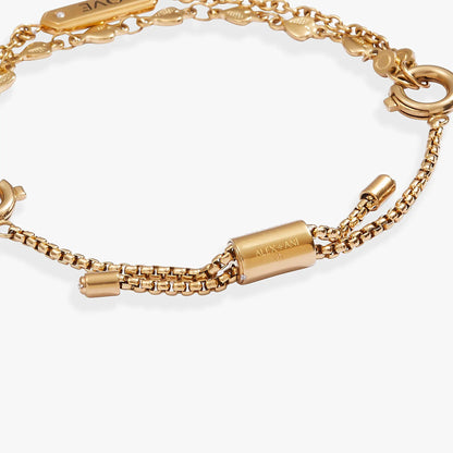 Love Stranded Bracelet Set With Heart Charms