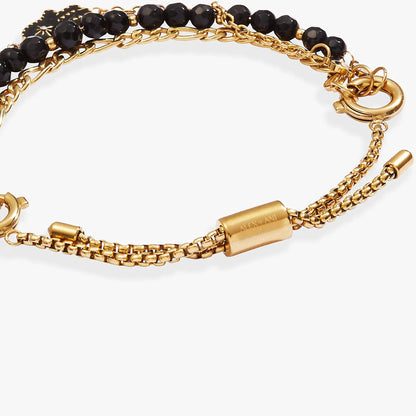 Hamsa Stranded Bracelet Set, gold-tone multi-strand chain with black beads, ALEX AND ANI on Tampa Home & Garden Store
