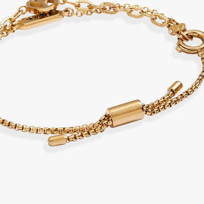Peace Stranded Bracelet Set With Dual Chains