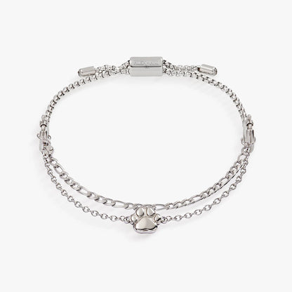 Paw Print Stranded bracelet set, silver-tone, double-chain with paw charm, by ALEX AND ANI on Tampa Home & Garden Store