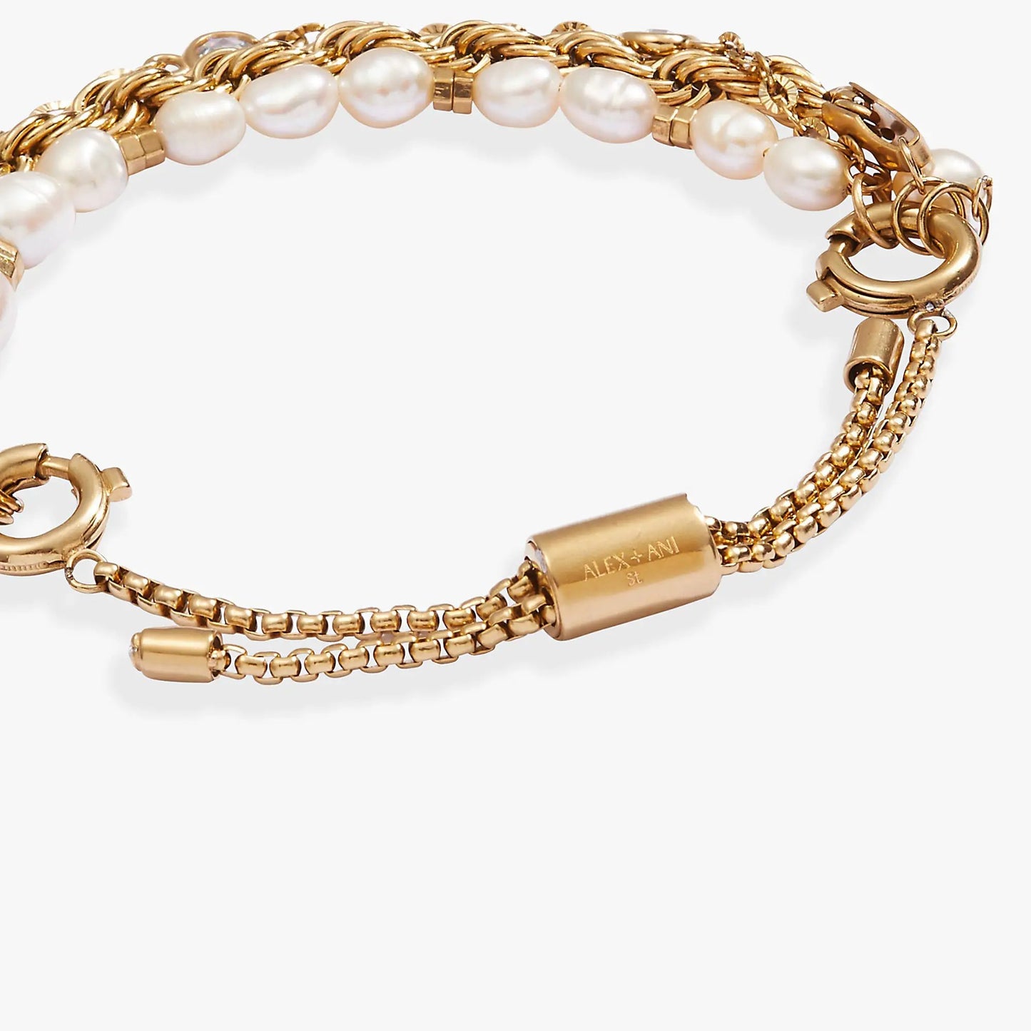 Bracelet set Crystal + Pearl Stranded™ by ALEX AND ANI, gold-tone multi-strand with pearls on Tampa Home & Garden Store