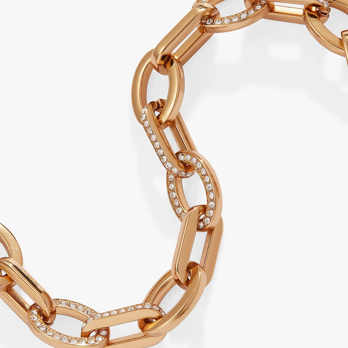 Oval Link Crystal Chain Toggle Bracelet Shining