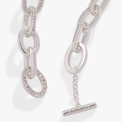 Oval Link Crystal Chain Toggle Bracelet Shining