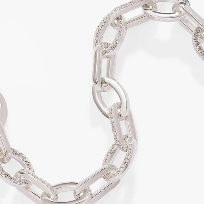 Oval Link Crystal Chain Toggle Bracelet Shining