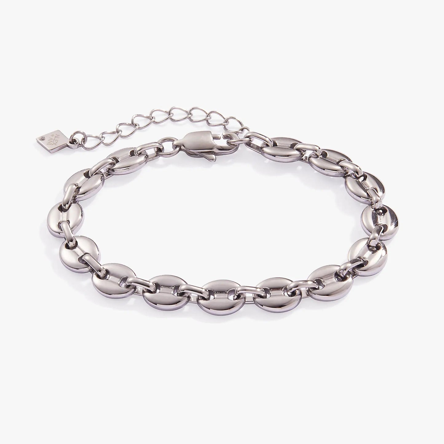 Mariner Chain Bracelet by ALEX AND ANI in silver metal with circular links and lobster clasp on Tampa Home & Garden Store