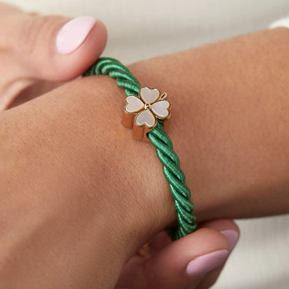 Four Leaf Clover Cord Bracelet twisted cord with goldtone clover charm by ALEX AND ANI on Tampa Home & Garden Store