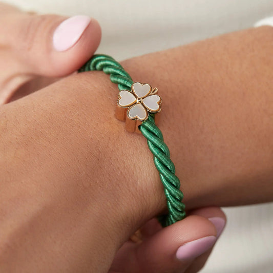 Four Leaf Clover Cord Bracelet twisted cord with goldtone clover charm by ALEX AND ANI on Tampa Home & Garden Store