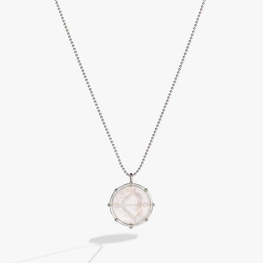 Sagittarius zodiac double-sided necklace by Alex and Ani with silver bead chain and round pendant on Tampa Home & Garden Store